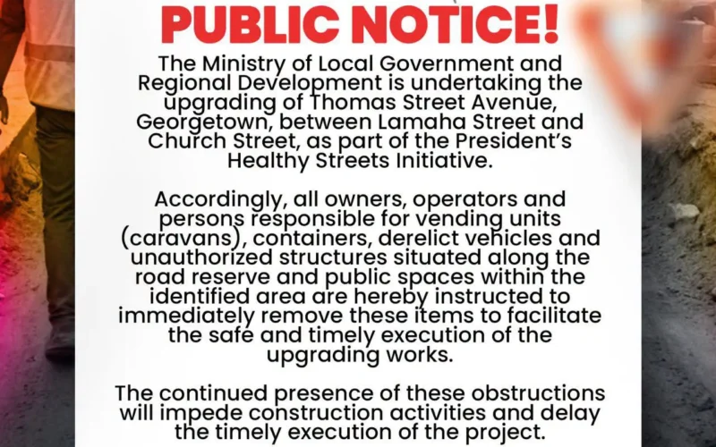Ministry orders removal of Thomas Street obstructions for road works