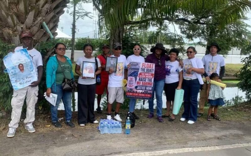 Relatives of MV Barima victims protest outside Office of the President demanding answers